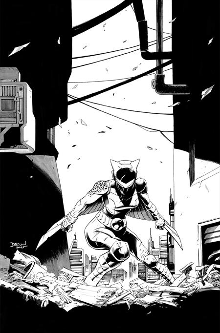 THUNDERCATS X SILVERHAWKS THUNDERHAWKS #1 CVR L INC 1:25 DECLAN SHALVEY LINE ART VIRGIN VAR