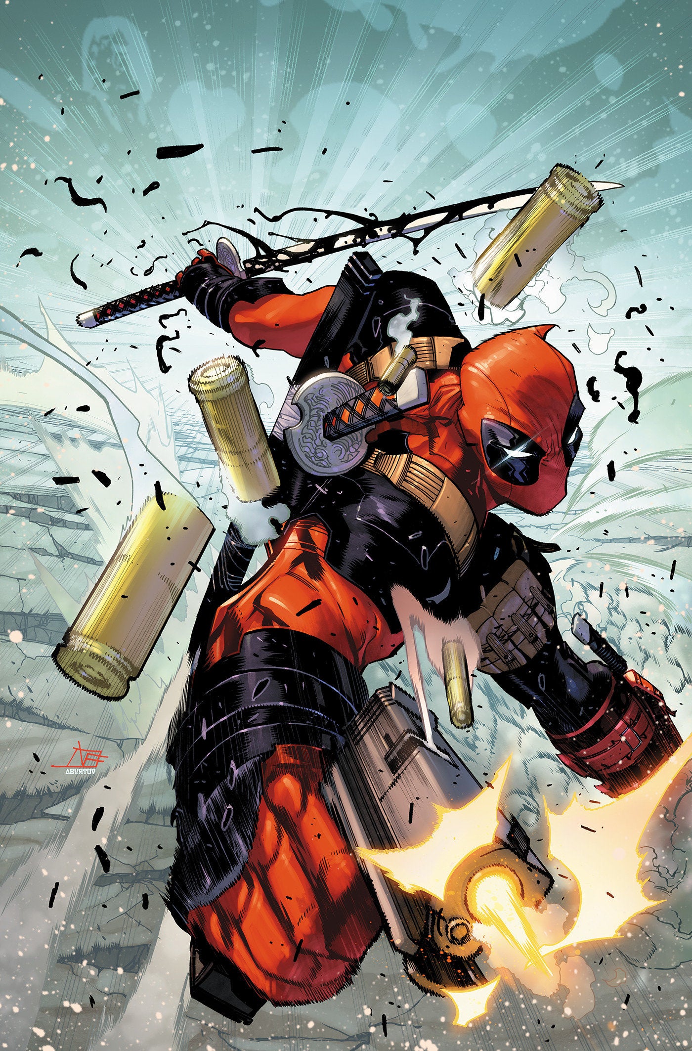 WADE WILSON: DEADPOOL #1 FEDERICO VICENTINI RATIO VIRGIN 2ND PRINTING VARIANT 1:25