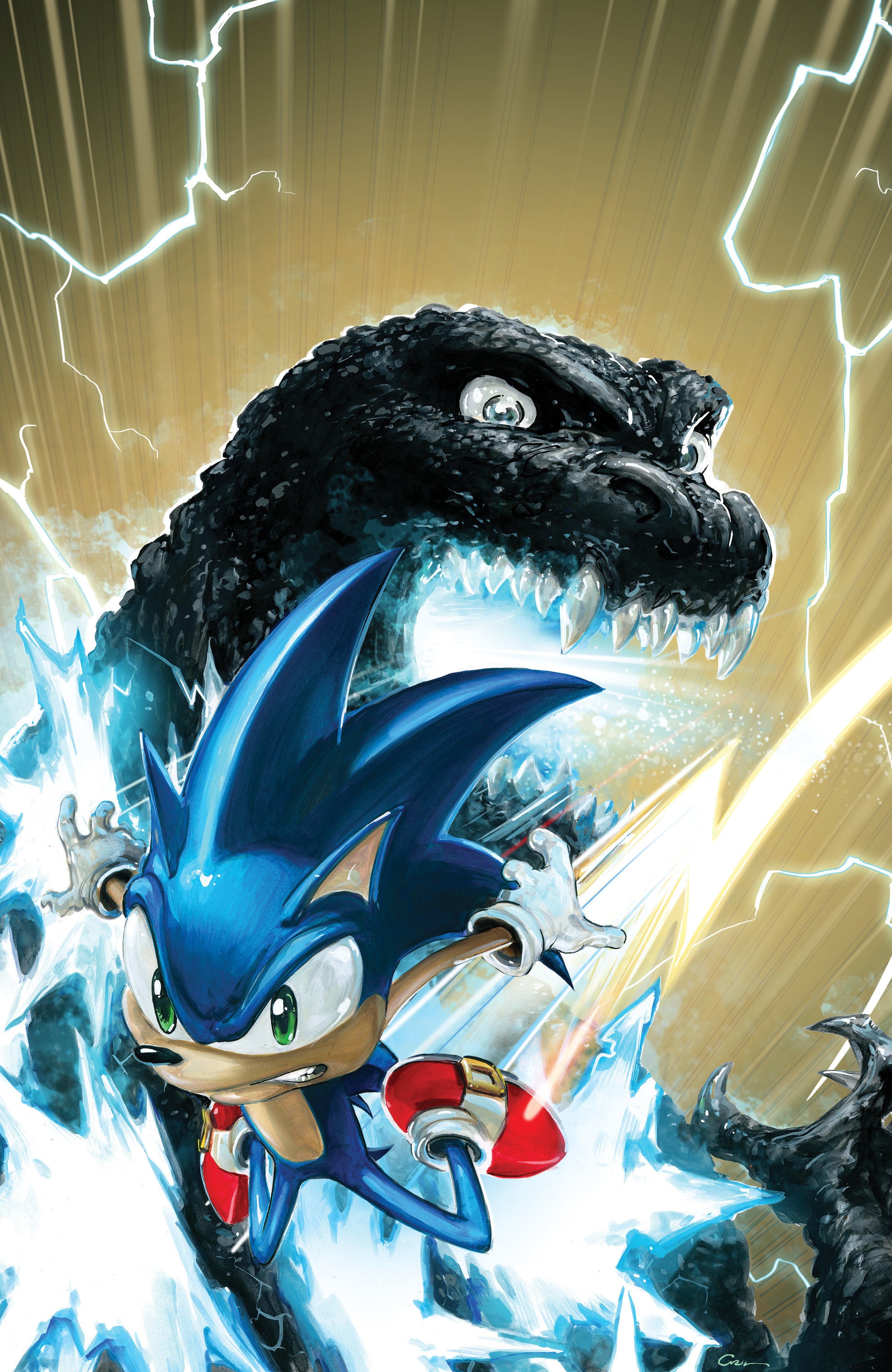 Sonic the Hedgehog x Godzilla #1 Variant RI (1:100) (Crain Full Art)