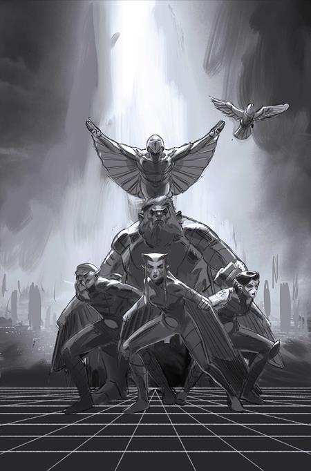 THUNDERCATS X SILVERHAWKS THUNDERHAWKS #1 CVR M INC 1:30 MARCO FAILLA B&W VIRGIN VAR