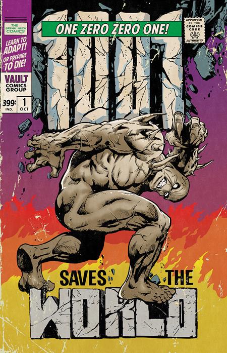 ONE ZERO ZERO ONE SAVES THE WORLD #1 CVR F INC 1:50 NATHAN GOODEN VAULT VINTAGE HOMAGE VAR