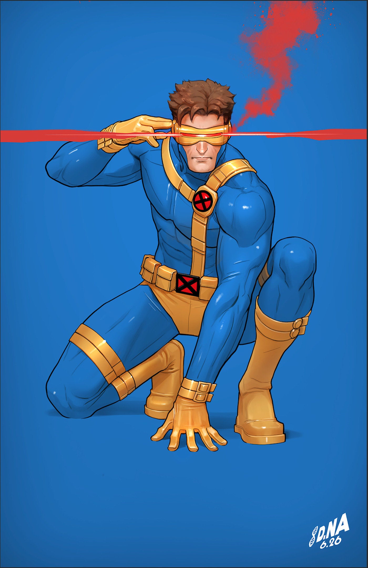 X-MEN #33 DAVID NAKAYAMA COLOR BLOCK BLUE VIRGIN VARIANT 1:50
