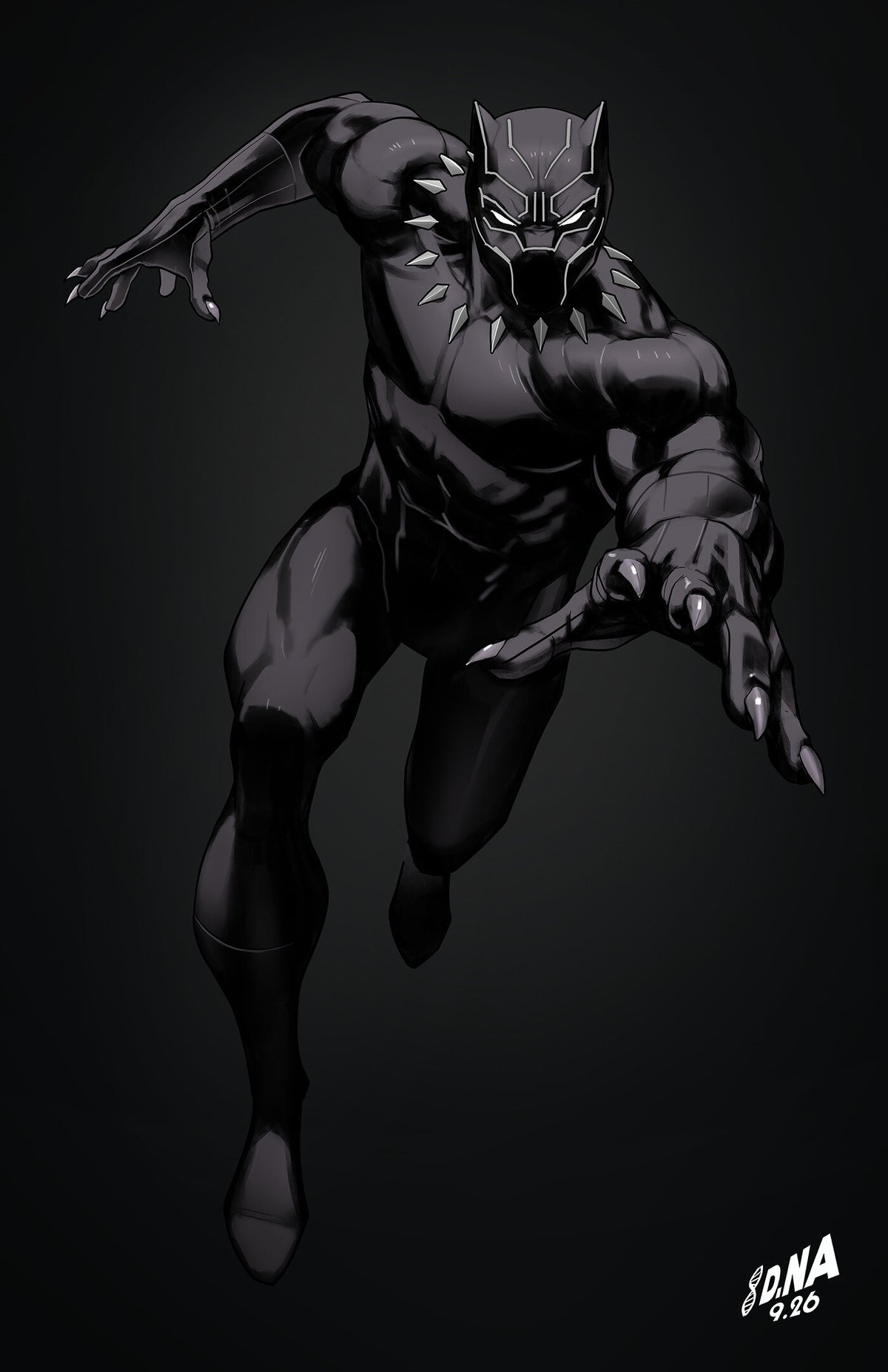 BLACK PANTHER/NAMOR: DOOMED #4 DAVID NAKAYAMA COLOR BLOCK BLACK VIRGIN 1:50 VARIANT