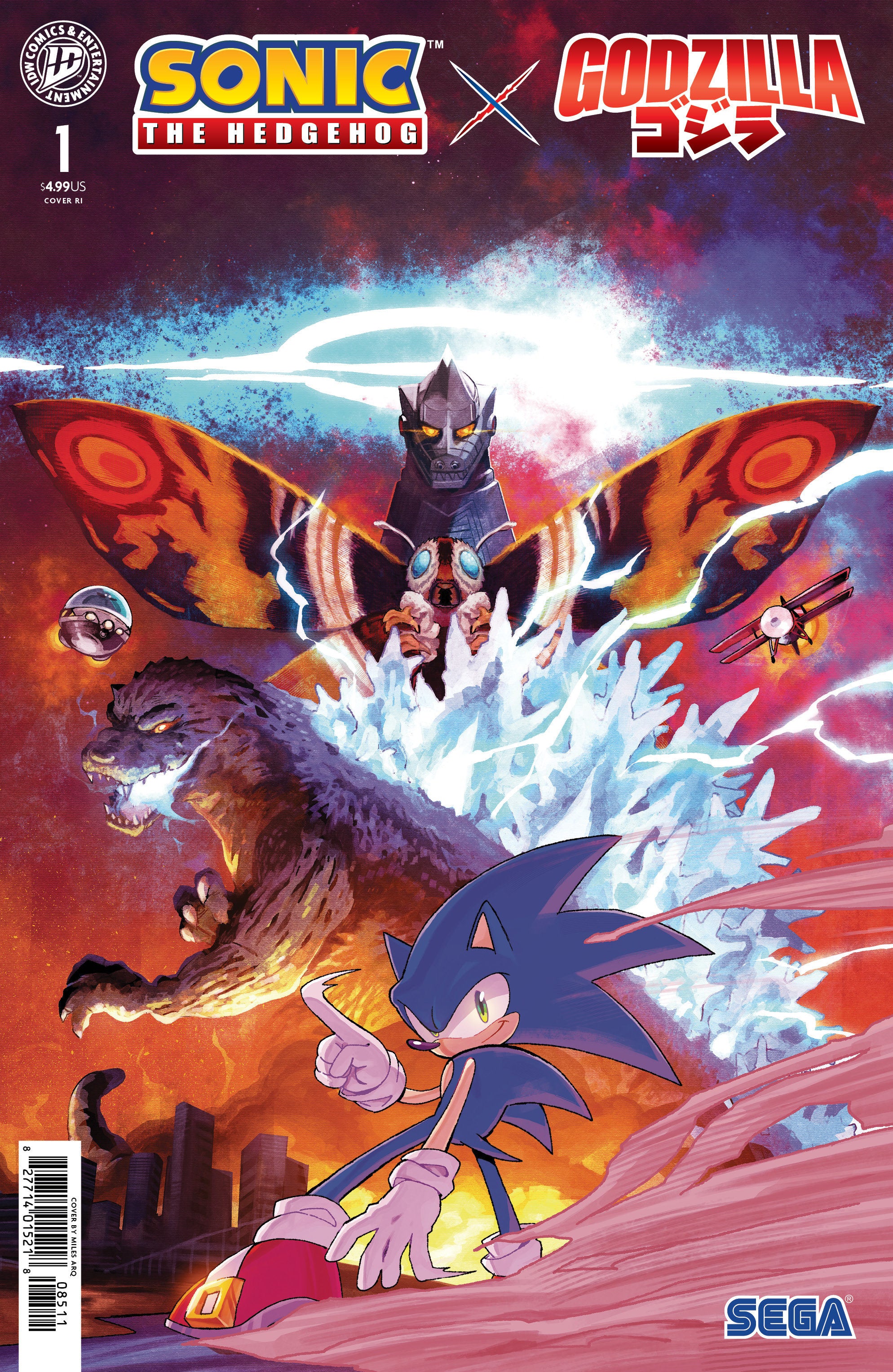 Sonic the Hedgehog x Godzilla #1 Variant RI (1:50) (Arq)