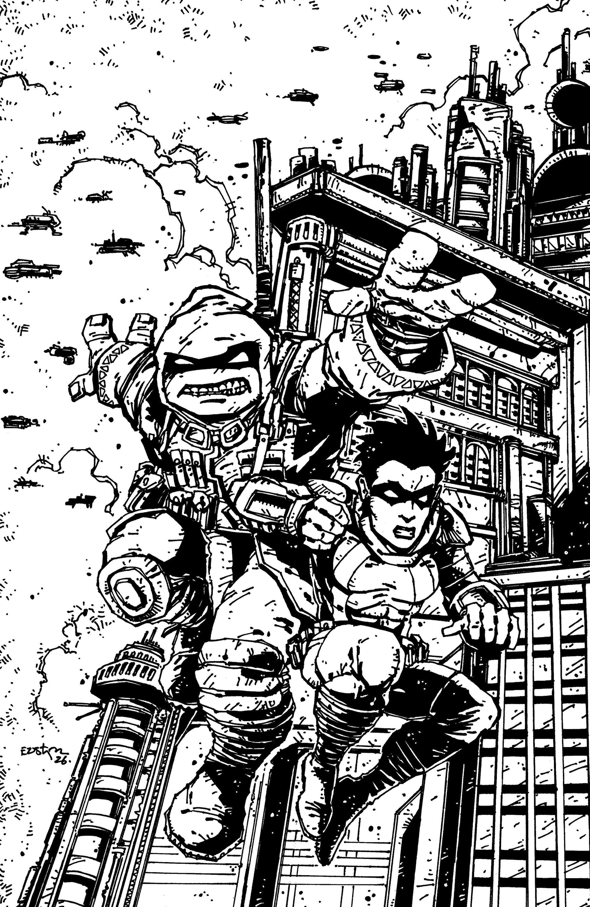 Teenage Mutant Ninja Turtles: The Last Ronin--Training Day Variant RI (1:50) (Eastman Full Art B&W)