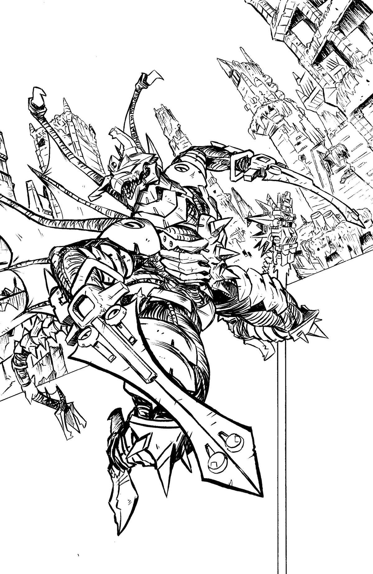 Starship Godzilla: Invasion X [Kai-Sei Era] #2 Variant RI (1:10) (Ono B&W Full Art)