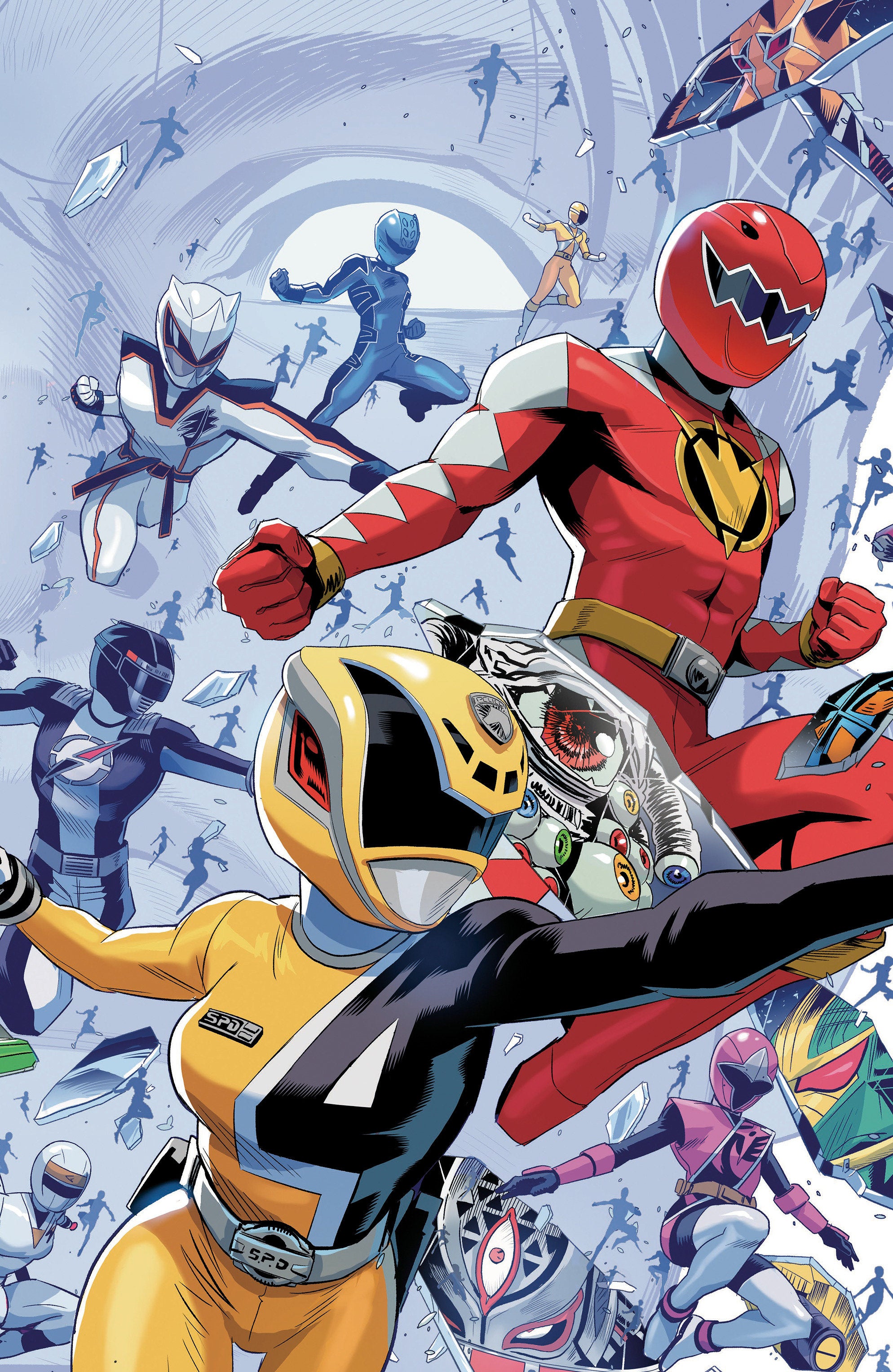 Power Rangers Unlimited #3 C Every Ranger Ever Card Stock Connecting Variant (Full Art, Zonno)