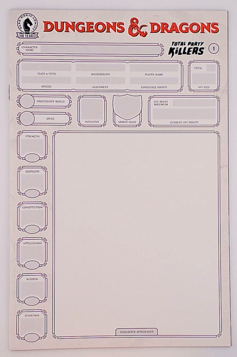 Dungeons & Dragons: Total Party Killers #1E Blank Character Sheet